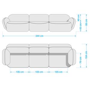 Bigsofa Vieux Colpo Microfaser - Microfaser Alana: Dunkelgrau