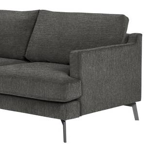 Ecksofa Vieux Bourg Webstoff - Flachgewebe Nona: Anthrazit - Longchair davorstehend links