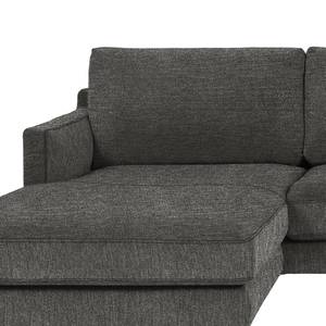 Ecksofa Vieux Bourg Webstoff - Flachgewebe Nona: Anthrazit - Longchair davorstehend links