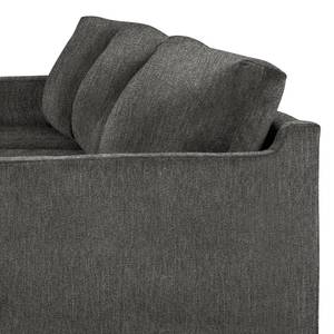 Ecksofa Vieux Bourg Webstoff - Flachgewebe Nona: Anthrazit - Longchair davorstehend links