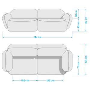 Sofa Vieux Colpo (3-Sitzer) Microfaser - Microfaser Alana: Dunkelblau