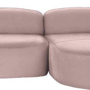 Ecksofa Viborg Flachgewebe - Flachgewebe Meave: Mauve - Longchair davorstehend rechts