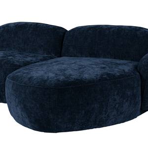 Ecksofa Vieux Colpo Microfaser - Microfaser Alana: Dunkelblau - Breite: 344 cm - Longchair davorstehend rechts