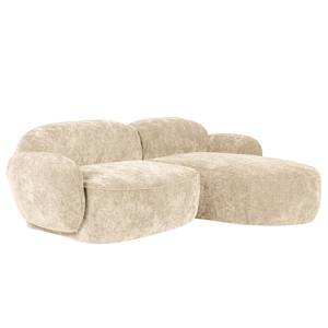 Ecksofa Viborg Microfaser - Microfaser Alana: Creme - Longchair davorstehend rechts