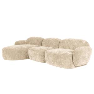 Ecksofa Vieux Colpo Microfaser - Microfaser Alana: Creme - Breite: 344 cm - Longchair davorstehend links