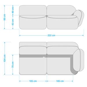 Canapé d’angle Vieux Colpo Tissage à plat - Tissu Meave: Beige - Accoudoir monté à droite (vu de face)