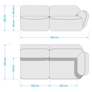 Sofa Vieux Colpo (2-Sitzer) Microfaser - Microfaser Alana: Petrol - Armlehne davorstehend rechts