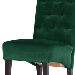 Chaise capitonnée Selda III Velours / Hêtre massif - Vert foncé