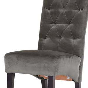 Gestoffeerde stoel Selda III fluweel/massief beukenhout - Grijs