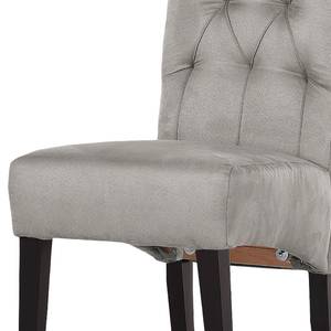 Gestoffeerde stoel Selda microvezel/massief beukenhout - Grijs
