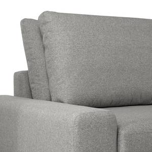 Hoekbank Penda met chaise longue geweven stof - Geweven stof Sogol: Rookgrijs - Longchair vooraanzicht rechts