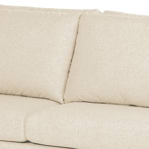 Ecksofa Penda mit Longchair Webstoff Sogol: Creme - Longchair davorstehend rechts