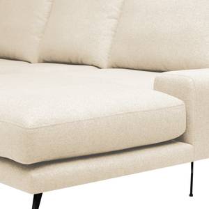 Ecksofa Penda mit Longchair Webstoff Sogol: Creme - Longchair davorstehend rechts