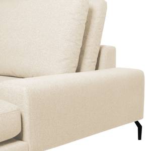 Ecksofa Penda mit Longchair Webstoff Sogol: Creme - Longchair davorstehend rechts