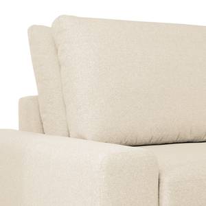 Canapé d’angle Penda Tissu - Tissu Sogol: Créme - Méridienne courte montable des deux côtés