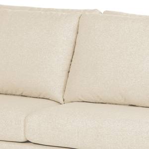Canapé d’angle Penda Tissu - Tissu Sogol: Créme - Méridienne courte montable des deux côtés