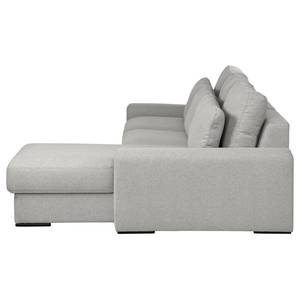 Ecksofa Gurabo Webstoff Sogol: Rauchgrau - Longchair davorstehend rechts