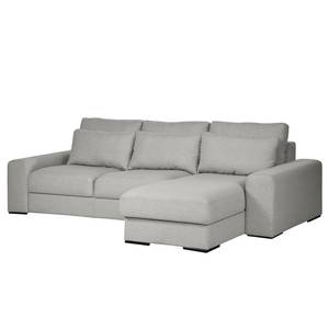 Ecksofa Gurabo Webstoff Sogol: Rauchgrau - Longchair davorstehend rechts