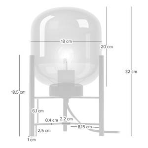 Lampada da tavolo Lohja Vetro fumé / Ferro - 1 punto luce