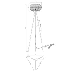 Staande lamp Rauma ijzer/rotan - 1 lichtbron