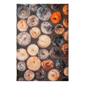 Laagpolig vloerkleed Wood katoen/polyester - bruin - 200 x 300 cm