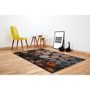 Laagpolig vloerkleed Wood katoen/polyester - bruin - 200 x 300 cm