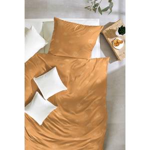 Parure de lit Sabrina Coton - Orange / Blanc - 135 x 200 cm + oreiller 80 x 80 cm