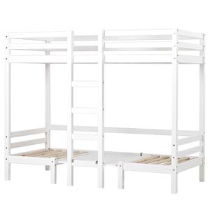 Lit superposé avec table Hoppekids Basic Blanc - Bois massif - 208 x 170 x 102 cm