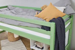 Halfhoog bed Hoppekids Basic I Groen - 90 x 200cm - Met ladder