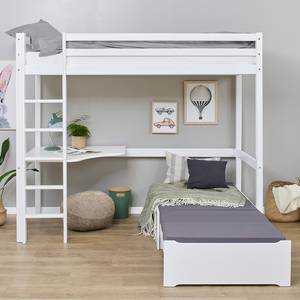 Lit mezzanine Hoppekids Basic III Blanc - Bois massif - 208 x 177 x 101 cm