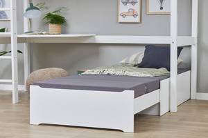 Lit mezzanine Hoppekids Basic III Blanc - Bois massif - 208 x 177 x 101 cm