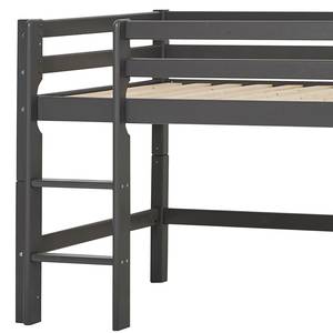 Halfhoog bed Hoppekids Basic I Zwart - 90 x 200cm - Met ladder