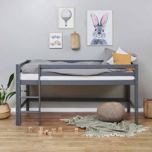 Halfhoog bed Hoppekids Basic I Zwart - 90 x 200cm - Met ladder