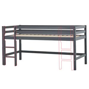 Halfhoog bed Hoppekids Basic I Zwart - 90 x 200cm - Met ladder