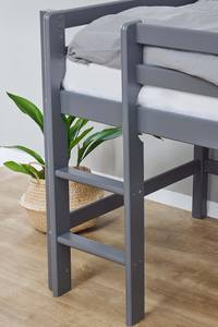 Halfhoog bed Hoppekids Basic I Zwart - 90 x 200cm - Met ladder