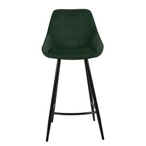 Chaises de bar Lex (lot de 2) Velours côtelé / Métal - Vert foncé