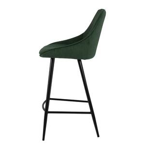 Chaises de bar Lex (lot de 2) Velours côtelé / Métal - Vert foncé