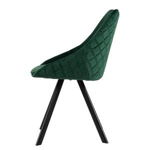 Chaises capitonnées Ritz (lot de 2) Velours / Métal - Vert foncé