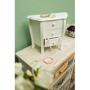 Mini commode Engolasters Sapin massif - Blanc