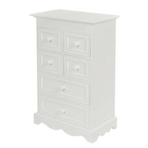 Mini commode Civis Sapin massif - Blanc