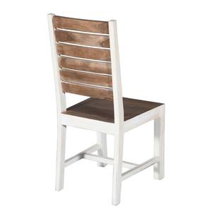 Chaises Maison (lot de 2) Acacia massif - Acacia couleur pierre / Blanc cassé