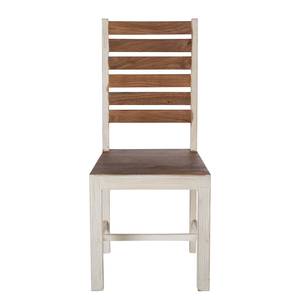 Chaises Maison (lot de 2) Acacia massif - Acacia couleur pierre / Blanc cassé