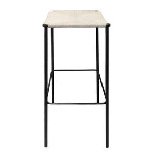 Tabouret de bar Bonao Rotin / Fer - Naturel / Noir