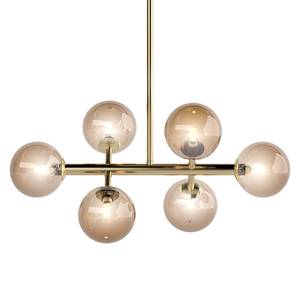 Lampada da soffitto KJUL 6 punti luce Ferro / vetro - Metallo oro lucido / Vetro color ambra