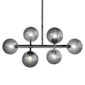 Lampada da soffitto KJUL 6 punti luce Ferro / vetro - Metallo grigio lucido / Vetro fumé