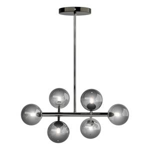 Lampada da soffitto KJUL 6 punti luce Ferro / vetro - Metallo grigio lucido / Vetro fumé