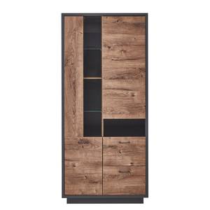 Vitrinenschrank Batey Haveleiche Dekor / Graphit