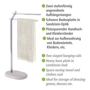 Handdoekrek Puro metaal/kunststof - chroom/beige