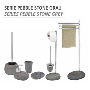 Bad-Accessoire-Set Pebble Stone(3-tlg.) Grau