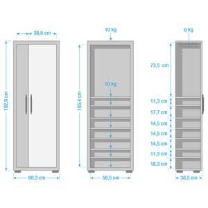 Garderobeset Vendo I (6-delig) hoogglans wit/knoestige eikenhouten look